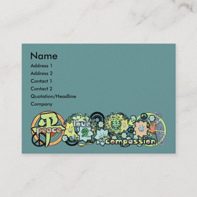 Carte De Visite La compassion de l'amour pour la paix (Devant)