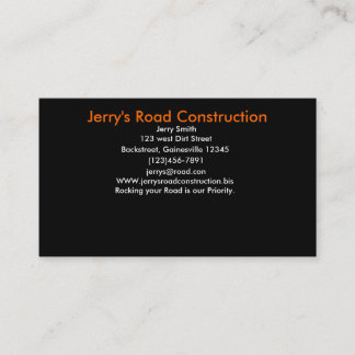 Carte De Visite La construction de routes de Jerry