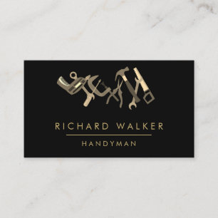 Carte De Visite La construction usine le charpentier noir jaune de