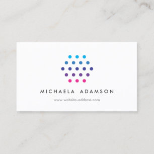 Carte De Visite La couleur moderne pointille le logo sur le blanc
