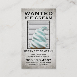 Carte De Visite la crème glacée a voulu l'affiche