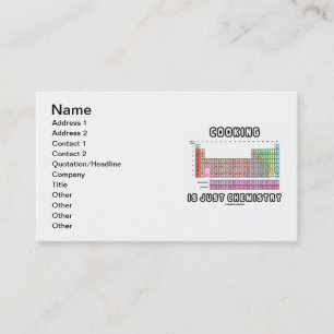 Carte De Visite La cuisine Est Juste Chimie (Tableau Périodique)