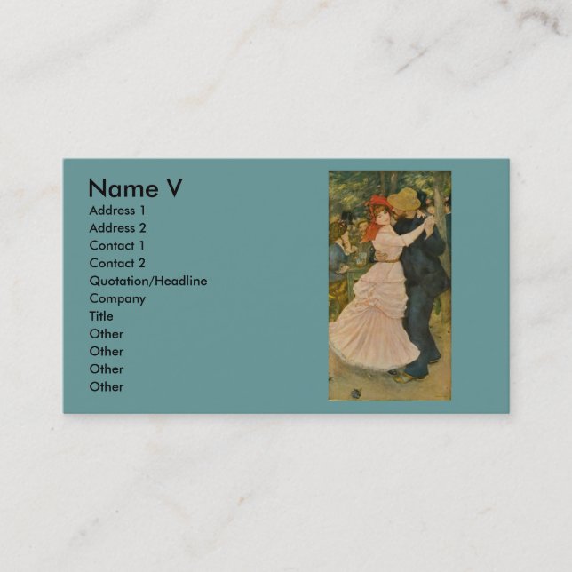 Carte De Visite La danse de Pierre-Auguste Renoir chez Bougival (Devant)