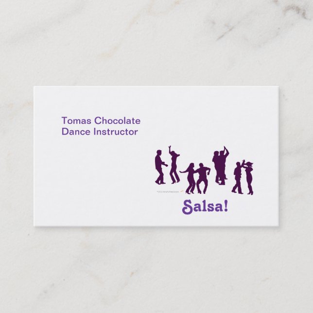 Carte De Visite La danse de Salsa pose des silhouettes faites sur (Devant)