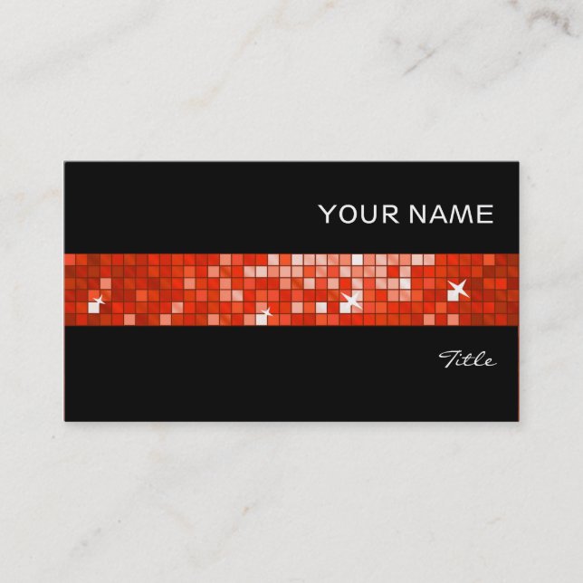 Carte De Visite La disco couvre de tuiles le noir rouge de rayure (Devant)