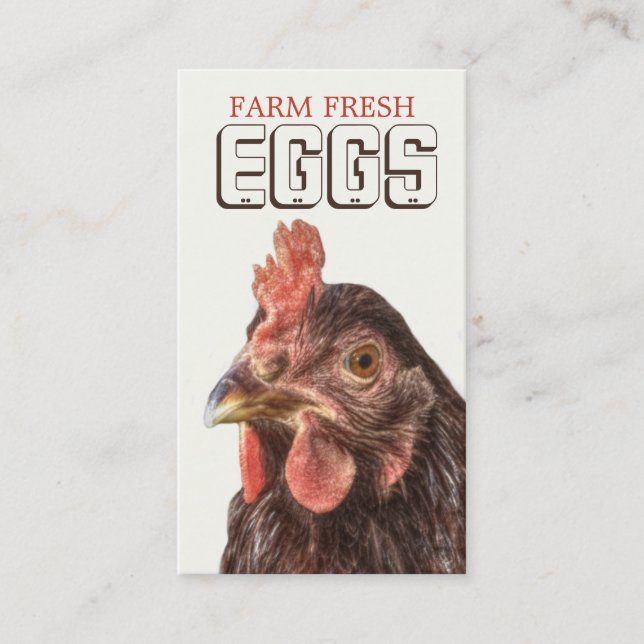 Carte De Visite La ferme EGGS la poule de couche d'héritage (Devant)