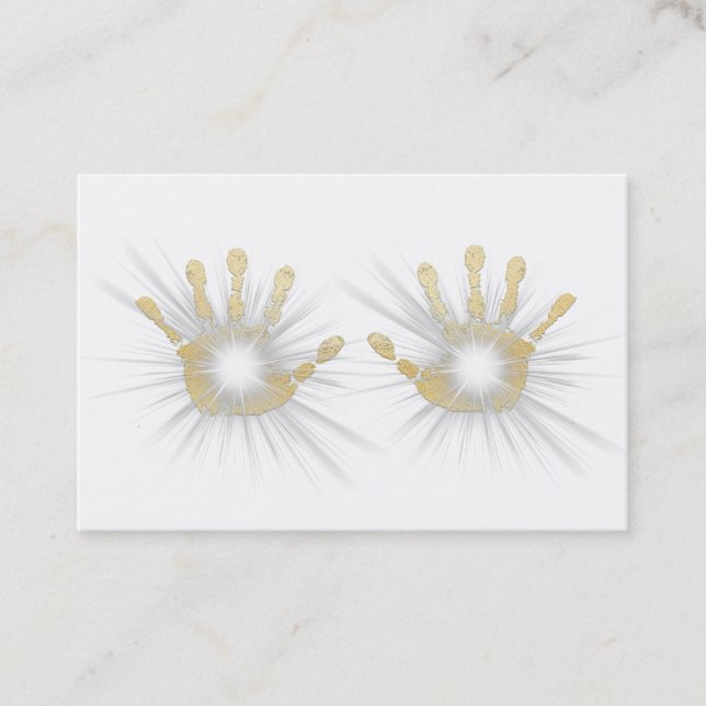 Carte De Visite La feuille d'or de Reiki de *~* remet le (Devant)