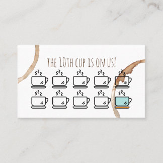 Carte De Visite la fidélité récompense le café de coffeeshop de