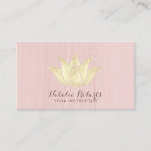 Carte De Visite La fleur de Lotus d'or d'instructeur de yoga