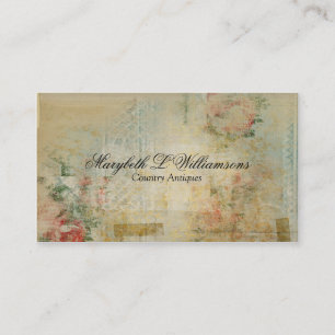 Carte De Visite La fleur molle antique vintage mélange le bleu