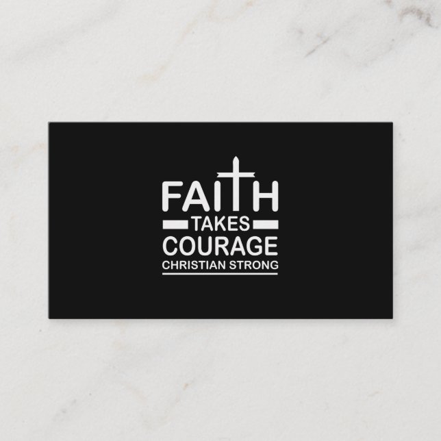 Carte De Visite La Foi Chrétienne Forte Prend Courage Religieux (Devant)