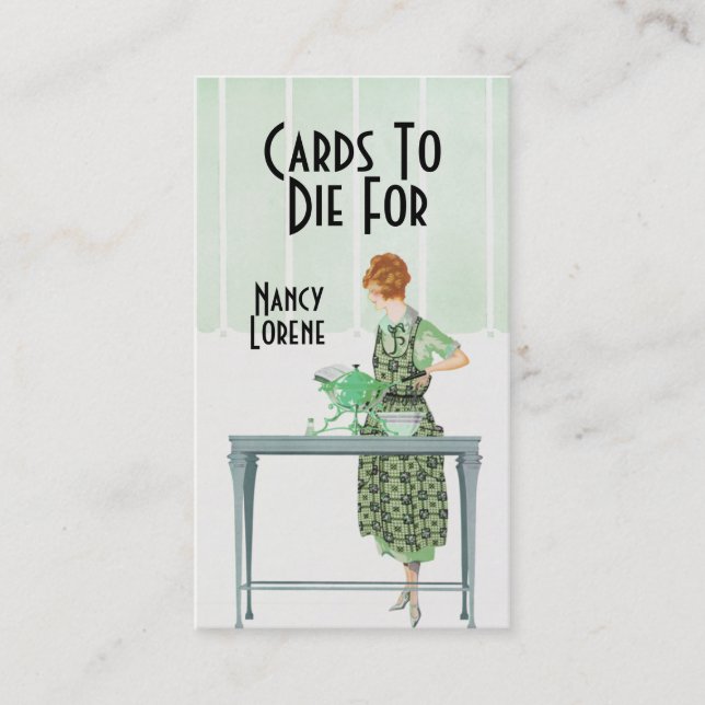 Carte De Visite La fondue de Flora en vert (Devant)