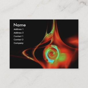 Carte De Visite La FRACTALE S'EST LEVÉE 1 noir rouge lumineux de