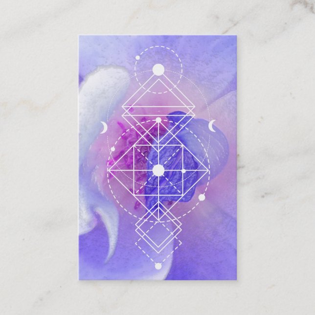 Carte De Visite La géométrie sacrée de lune de *~* de rose (Devant)