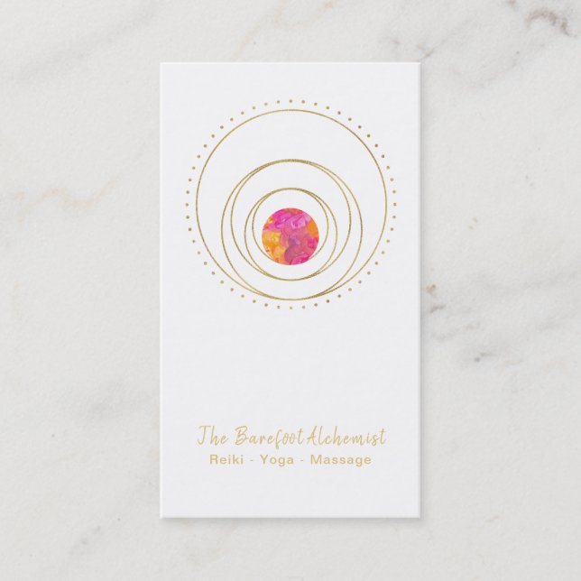 Carte De Visite La géométrie sacrée lunaire géométrique Boho d'or (Devant)