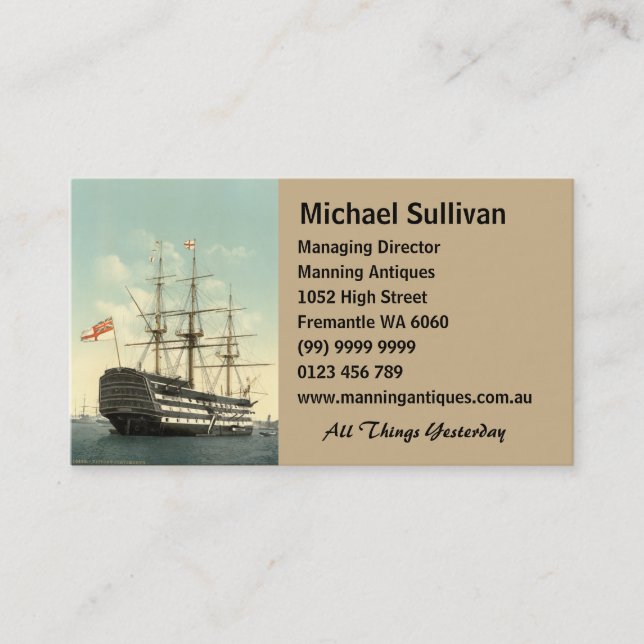 Carte De Visite La HMS Victory du Nelson (Devant)