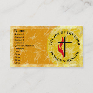 Carte De Visite La joie du seigneur Is Your Strength Cross/flamme