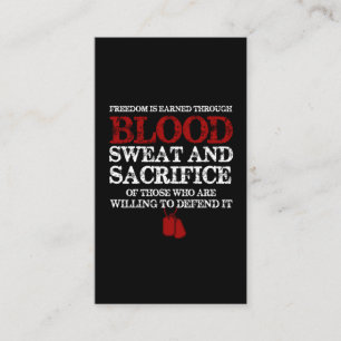 Carte De Visite la liberté est gagnée sueur de sang et sacrifice