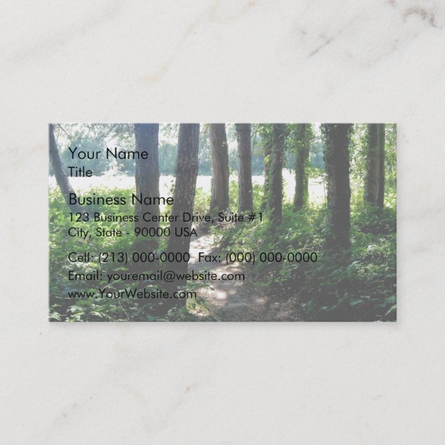 Carte De Visite La lumière de matin illumine un chemin de région (Devant)