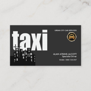 Carte De Visite La magnifique ville de Silhouette Taxi