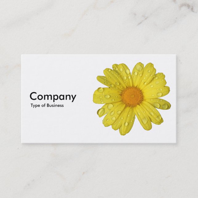 Carte De Visite La marguerite jaune dans la pluie (Devant)