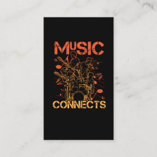 Carte De Visite La musique connecte le joueur de guitare tambour m