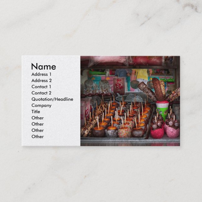 Carte De Visite La nourriture - sucrerie - chocolat a couvert tout (Devant)