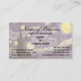 Carte De Visite La Nuit étoilée de Vincent van Gogh