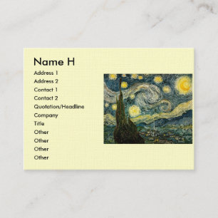 Carte De Visite La nuit étoilée de Vincent van Gogh (1889)