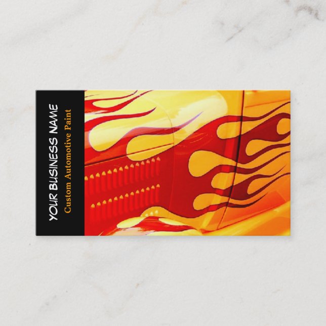 Carte De Visite La peinture de voiture flambe le travail de (Devant)