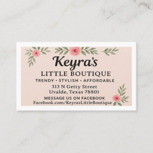CARTE DE VISITE LA PETITE BOUTIQUE DE KEYRA À UVALDE