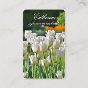 Carte De Visite La prière carde des tulipes de blanc de  
