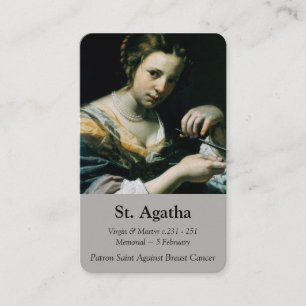 Carte De Visite La prière carde St Agatha 2 de  