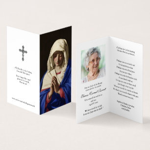 Carte De Visite La prière catholique carde la Vierge de   dans la