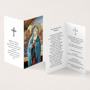 Carte De Visite La prière catholique carde   notre Madame