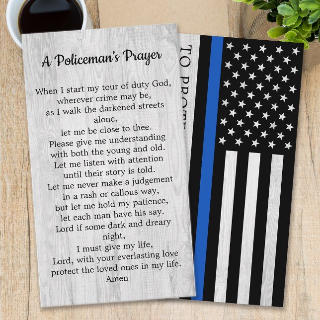 Carte De Visite La prière du policier de la Ligne Bleue Mince (Créateur téléchargé)