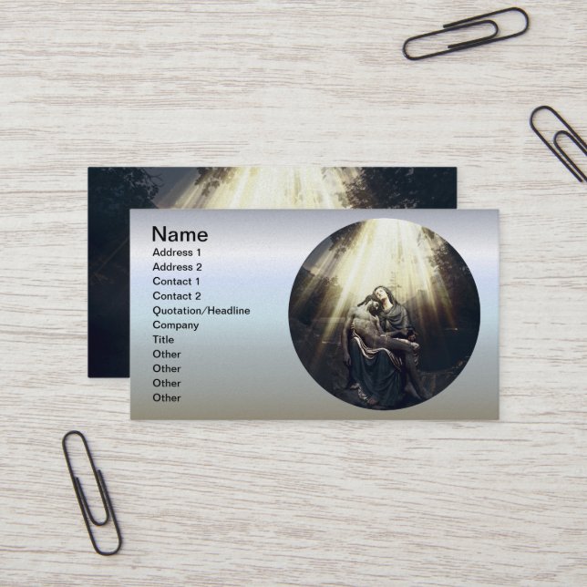Carte De Visite La Résurrection de Jésus Christ (Devant/Arrière en situation)