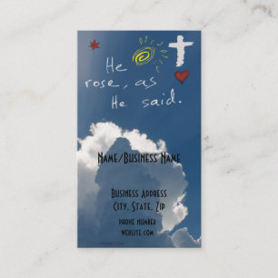 Carte De Visite La résurrection de Pâques qu'il est Jésus levé