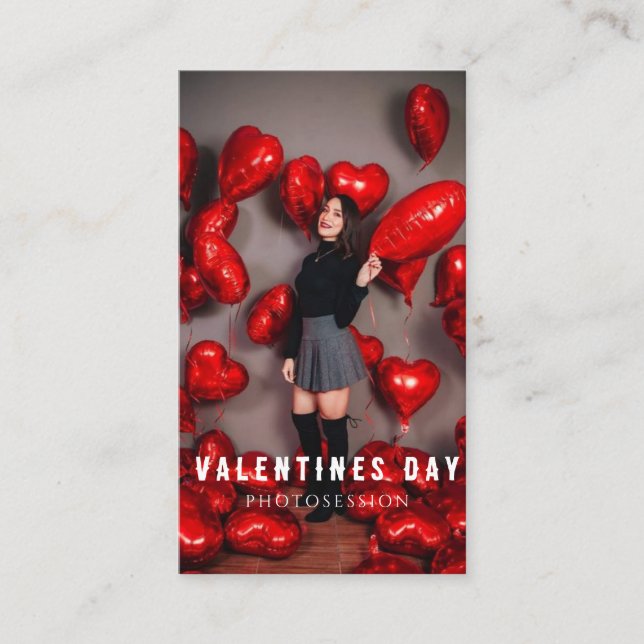 Carte De Visite La Saint Valentin Femme Photosession fille (Devant)