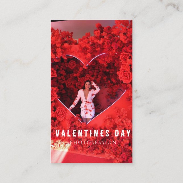 Carte De Visite La Saint Valentin Femme Photosession fille (Devant)