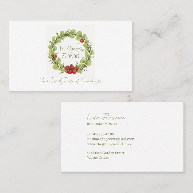 Carte De Visite La salade des Verts (Devant / Derrière)
