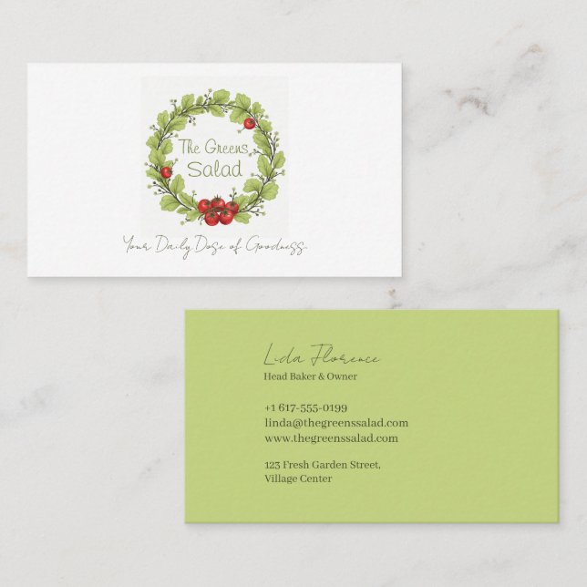 Carte De Visite La salade des Verts (Devant / Derrière)