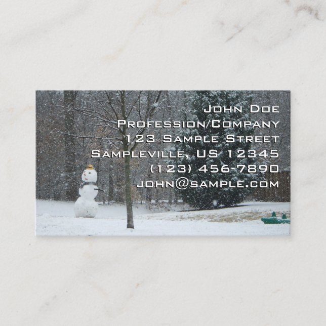 Carte De Visite La scène de neige hivernale du voisin (Devant)