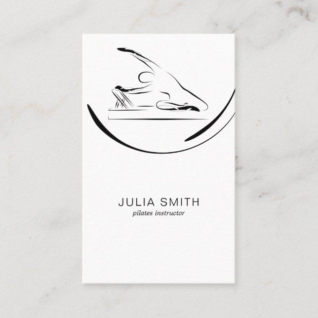 Carte De Visite La sirène de Pilates pose sur le réformateur (Devant)