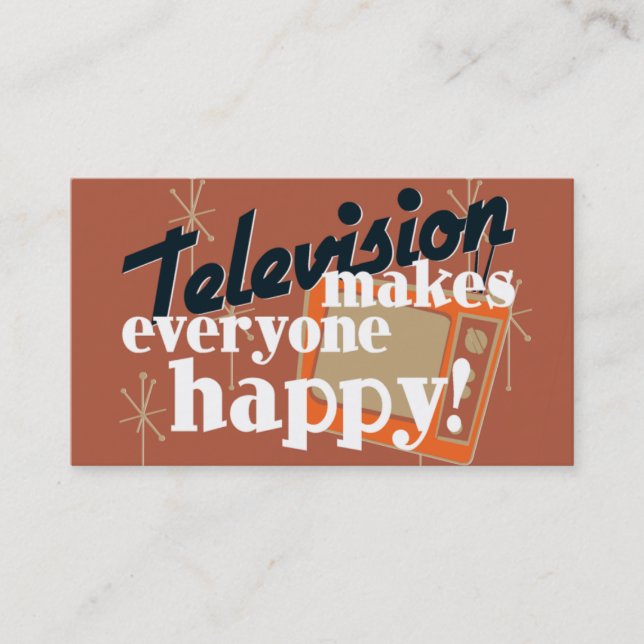 Carte De Visite La Télévision Rend Tout Le Monde Heureux ! Cuivre  (Devant)