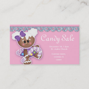 Carte De Visite La Vente de bonbons de Noël Le pain d'épices Car