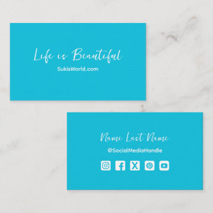 Carte De Visite La vie est beau site Turquoise Médias sociaux
