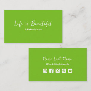 Carte De Visite La vie est beau site vert Blog Social Media