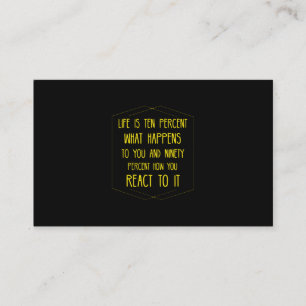 Carte De Visite La vie est une citation inspirante à 10% jaune