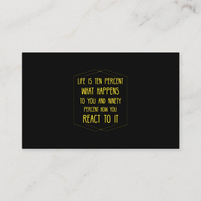Carte De Visite La vie est une citation inspirante à 10% jaune (Devant)